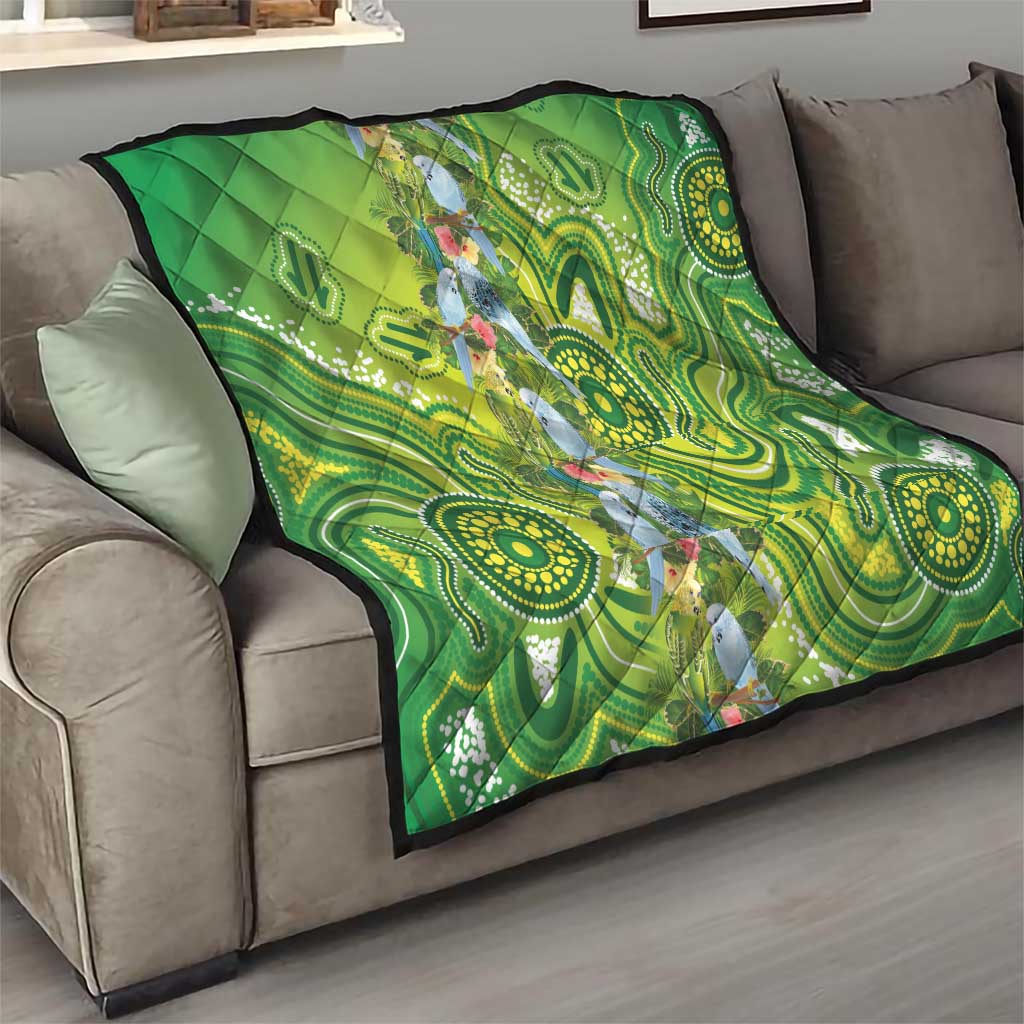 Budgerigar Australia Quilt Aussie Common Parakeet Indigenous Art - Aussie Hoodie