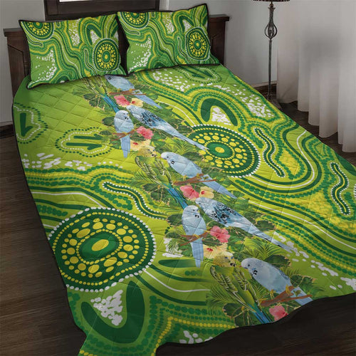 Budgerigar Australia Quilt Bed Set Aussie Common Parakeet Indigenous Art - Aussie Hoodie