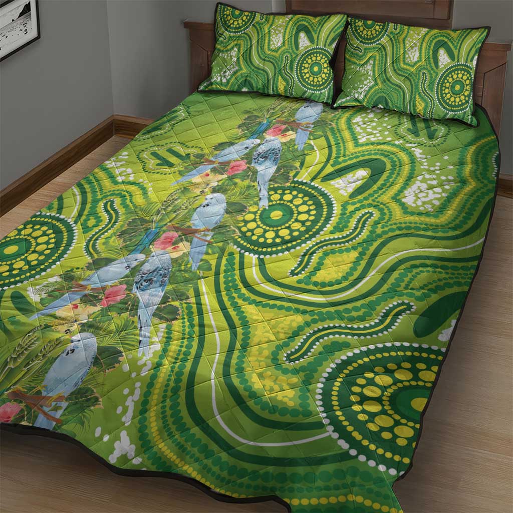 Budgerigar Australia Quilt Bed Set Aussie Common Parakeet Indigenous Art - Aussie Hoodie