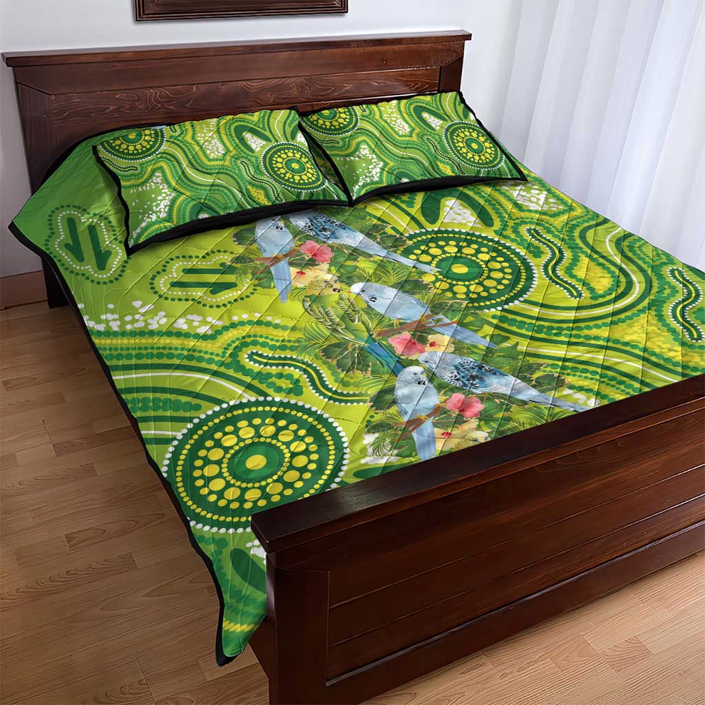 Budgerigar Australia Quilt Bed Set Aussie Common Parakeet Indigenous Art - Aussie Hoodie