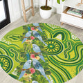 Budgerigar Australia Round Carpet Aussie Common Parakeet Indigenous Art - Aussie Hoodie