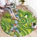Budgerigar Australia Round Carpet Aussie Common Parakeet Indigenous Art - Aussie Hoodie