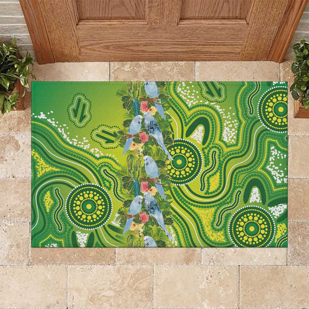 Budgerigar Australia Rubber Doormat Aussie Common Parakeet Indigenous Art - Aussie Hoodie