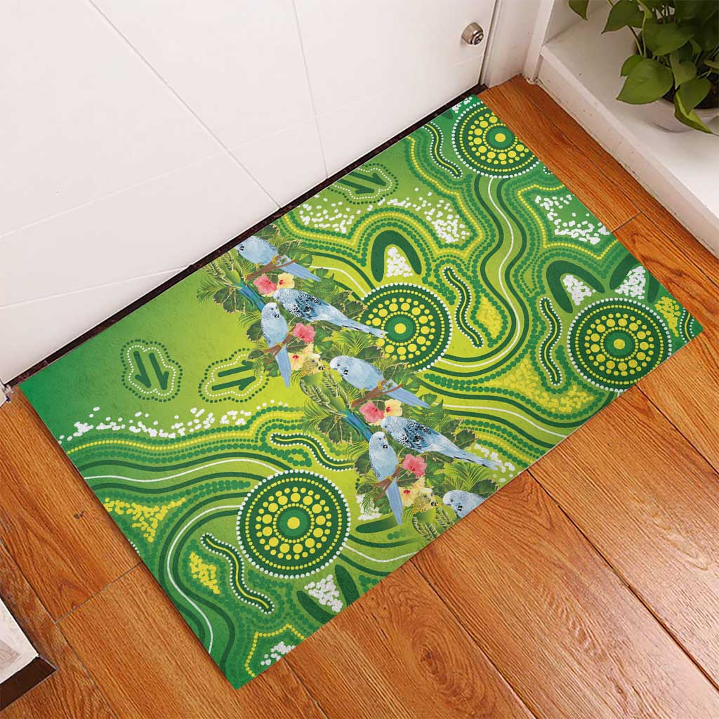 Budgerigar Australia Rubber Doormat Aussie Common Parakeet Indigenous Art - Aussie Hoodie