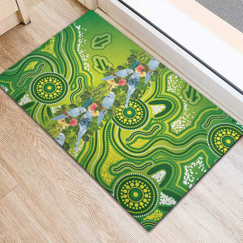 Budgerigar Australia Rubber Doormat Aussie Common Parakeet Indigenous Art - Aussie Hoodie