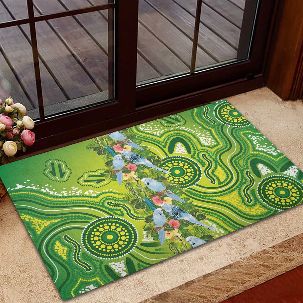 Budgerigar Australia Rubber Doormat Aussie Common Parakeet Indigenous Art - Aussie Hoodie