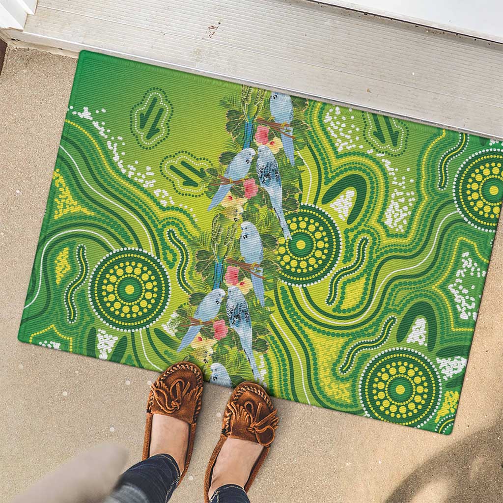 Budgerigar Australia Rubber Doormat Aussie Common Parakeet Indigenous Art - Aussie Hoodie