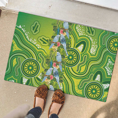 Budgerigar Australia Rubber Doormat Aussie Common Parakeet Indigenous Art - Aussie Hoodie