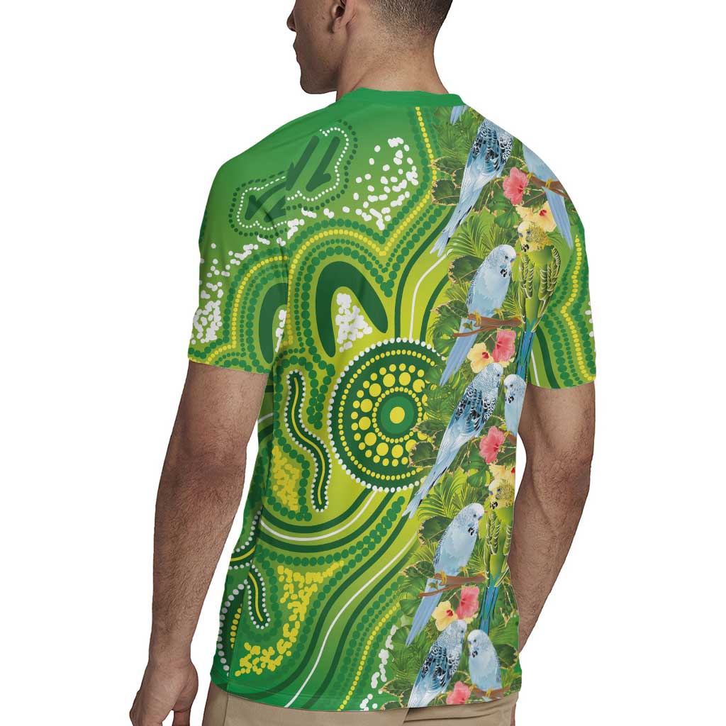 Budgerigar Australia Rugby Jersey Aussie Common Parakeet Indigenous Art - Aussie Hoodie