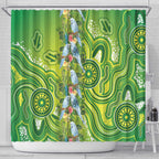 Budgerigar Australia Shower Curtain Aussie Common Parakeet Indigenous Art - Aussie Hoodie