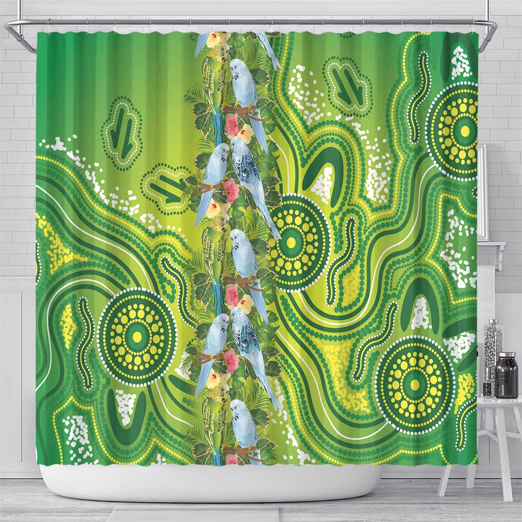 Budgerigar Australia Shower Curtain Aussie Common Parakeet Indigenous Art - Aussie Hoodie