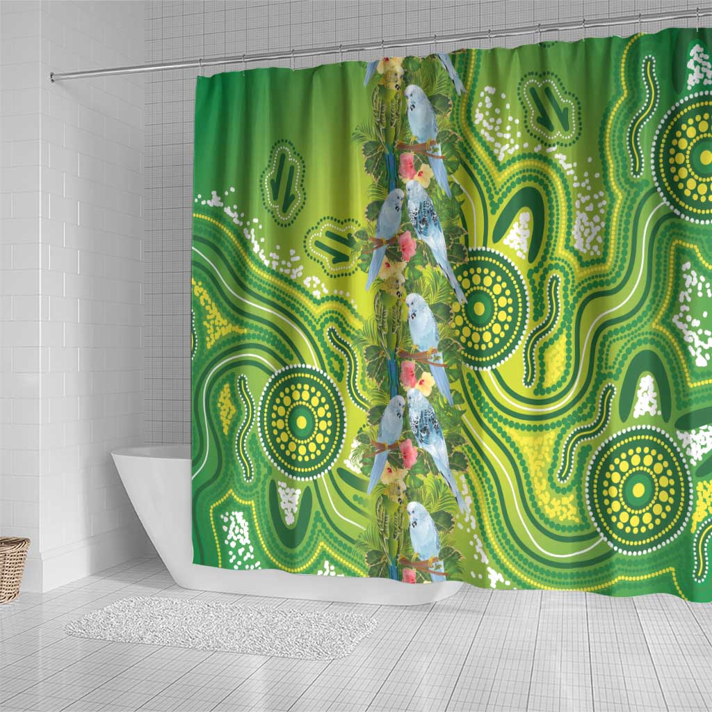 Budgerigar Australia Shower Curtain Aussie Common Parakeet Indigenous Art - Aussie Hoodie