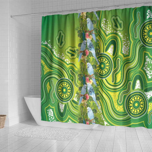 Budgerigar Australia Shower Curtain Aussie Common Parakeet Indigenous Art - Aussie Hoodie