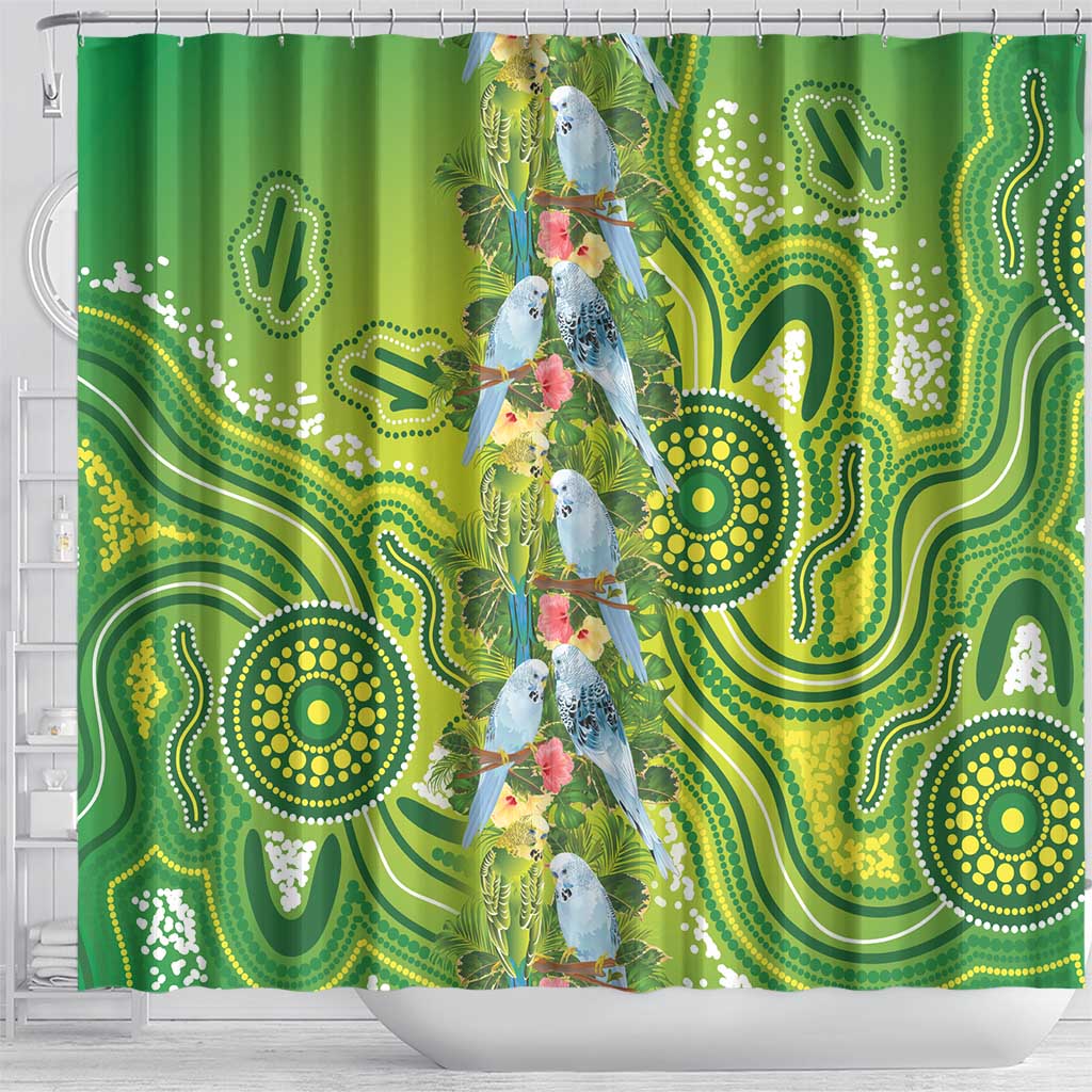 Budgerigar Australia Shower Curtain Aussie Common Parakeet Indigenous Art - Aussie Hoodie