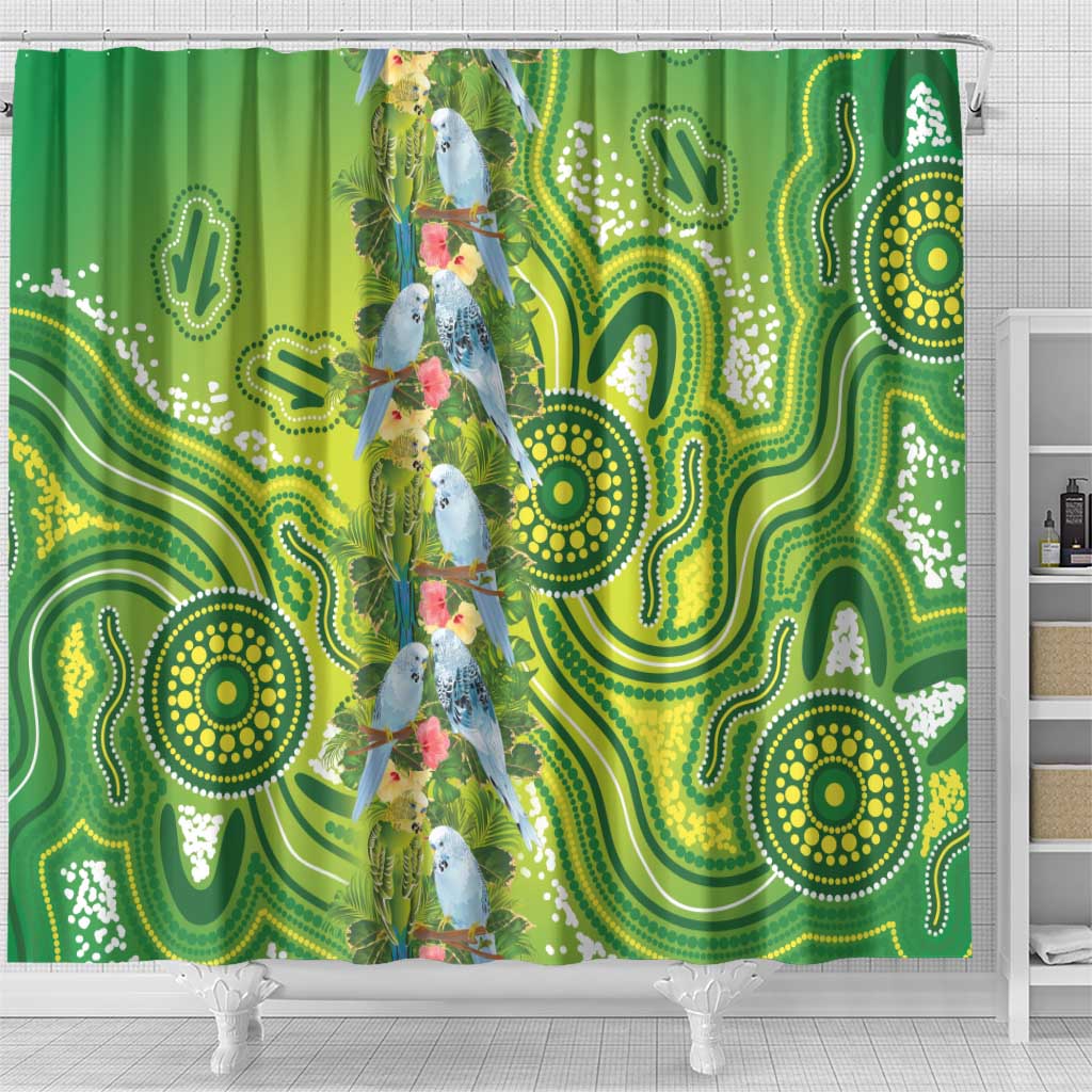 Budgerigar Australia Shower Curtain Aussie Common Parakeet Indigenous Art - Aussie Hoodie