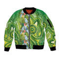Budgerigar Australia Sleeve Zip Bomber Jacket Aussie Common Parakeet Indigenous Art - Aussie Hoodie