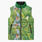 Budgerigar Australia Sleeveless Puffer Jacket Aussie Common Parakeet Indigenous Art - Aussie Hoodie