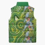 Budgerigar Australia Sleeveless Puffer Jacket Aussie Common Parakeet Indigenous Art - Aussie Hoodie