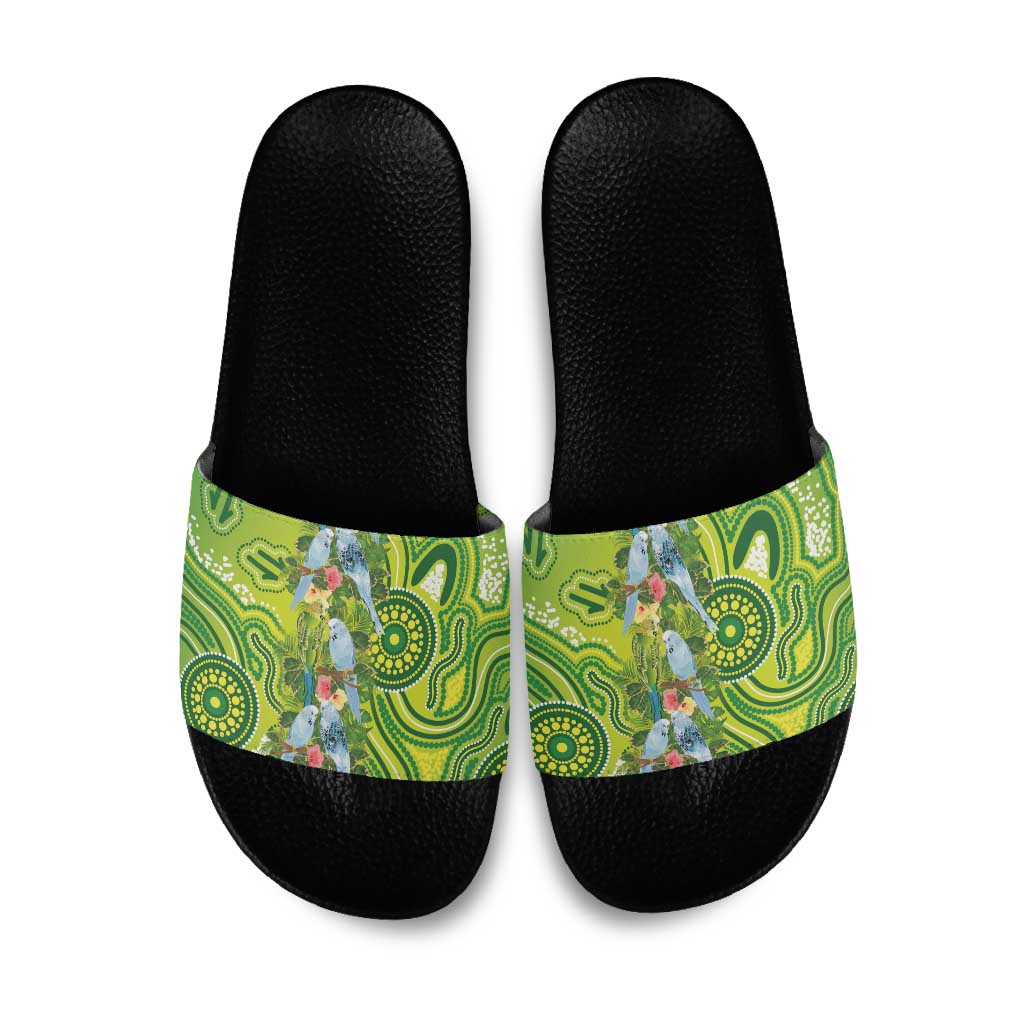 Budgerigar Australia Slide Sandals Aussie Common Parakeet Indigenous Art - Aussie Hoodie