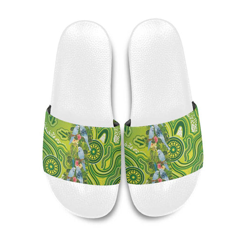 Budgerigar Australia Slide Sandals Aussie Common Parakeet Indigenous Art - Aussie Hoodie