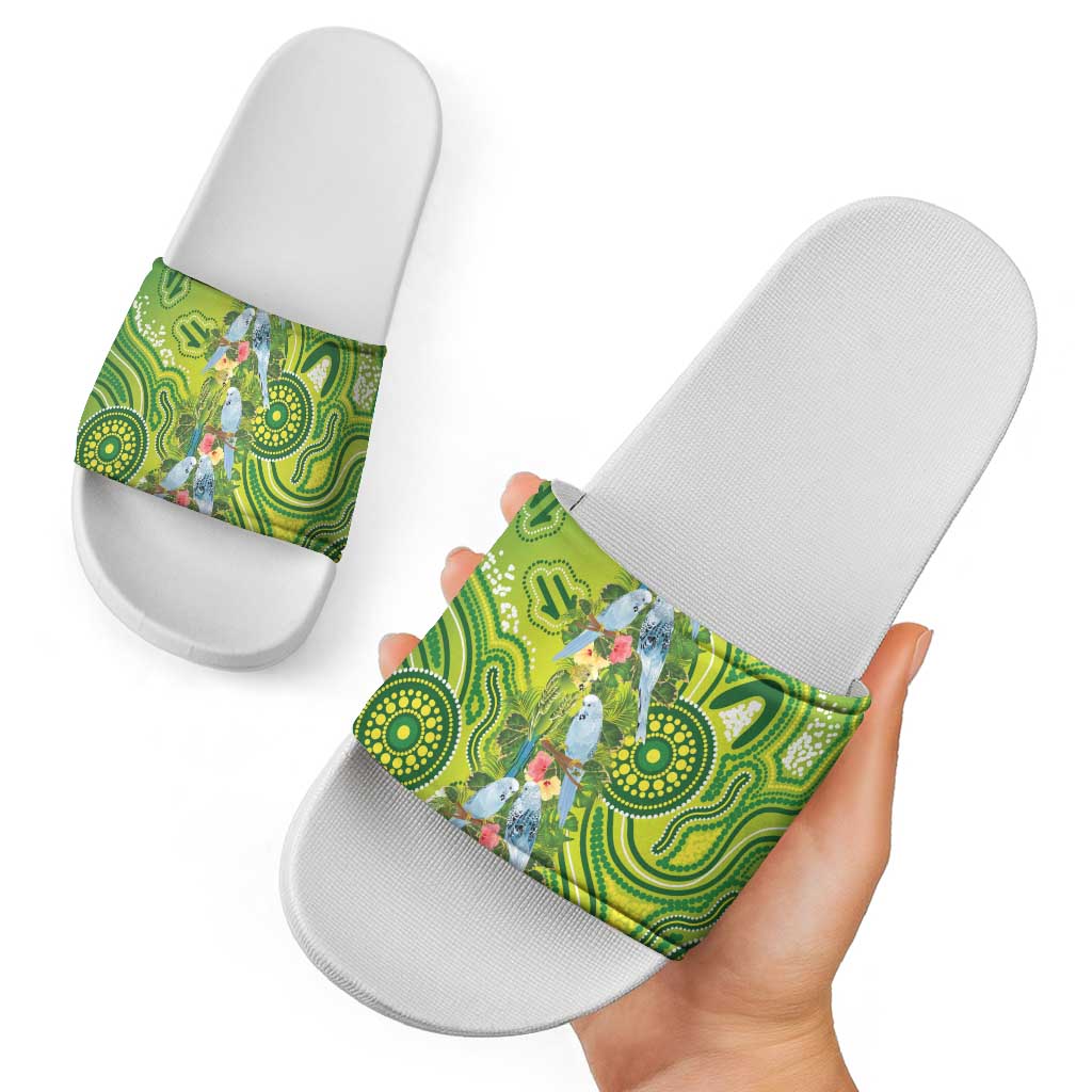 Budgerigar Australia Slide Sandals Aussie Common Parakeet Indigenous Art - Aussie Hoodie