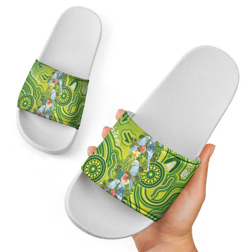 Budgerigar Australia Slide Sandals Aussie Common Parakeet Indigenous Art - Aussie Hoodie