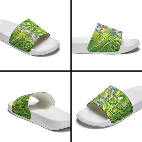 Budgerigar Australia Slide Sandals Aussie Common Parakeet Indigenous Art - Aussie Hoodie