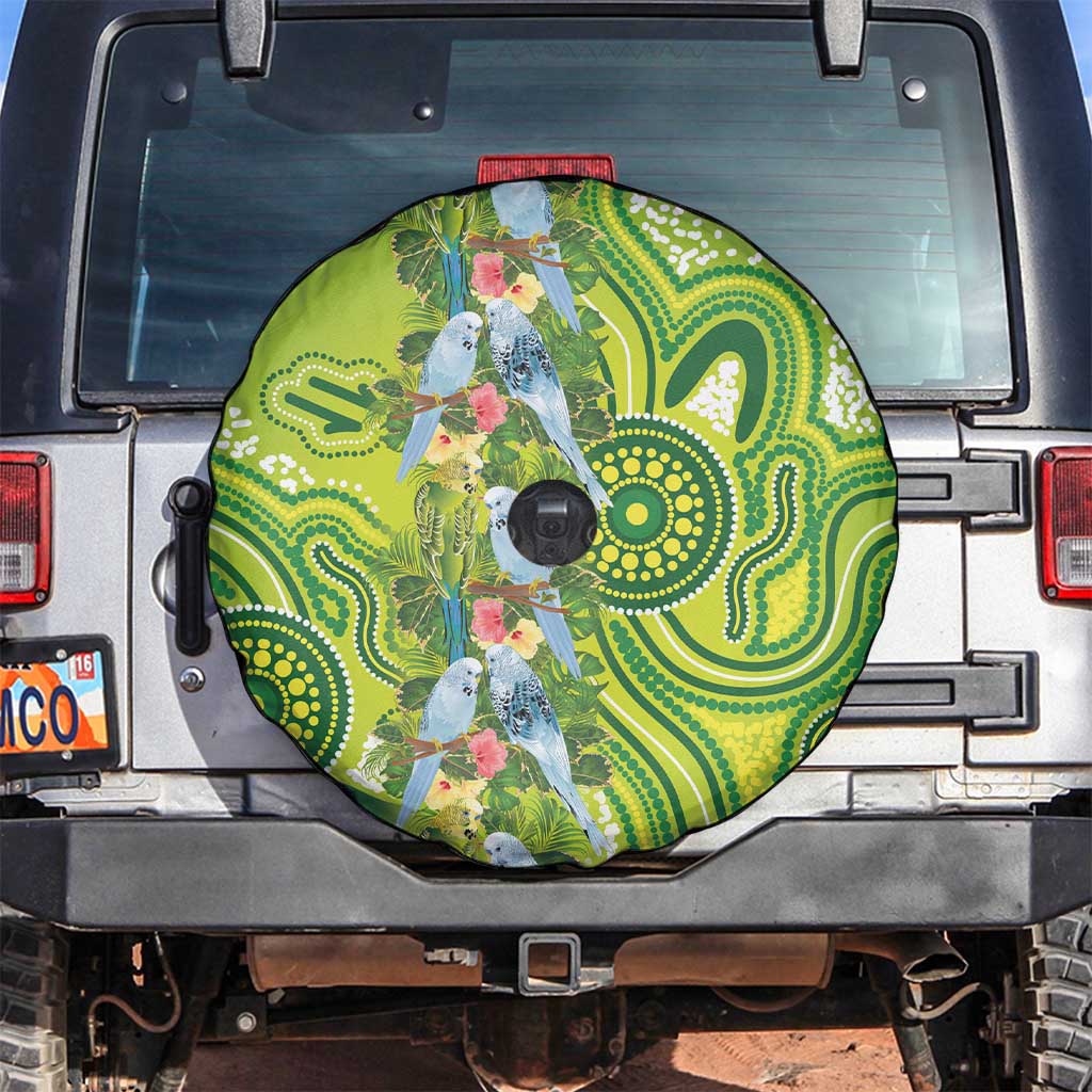Budgerigar Australia Spare Tire Cover Aussie Common Parakeet Indigenous Art - Aussie Hoodie