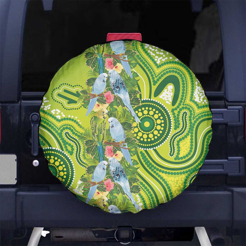Budgerigar Australia Spare Tire Cover Aussie Common Parakeet Indigenous Art - Aussie Hoodie