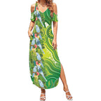 Budgerigar Australia Summer Maxi Dress Aussie Common Parakeet Indigenous Art - Aussie Hoodie