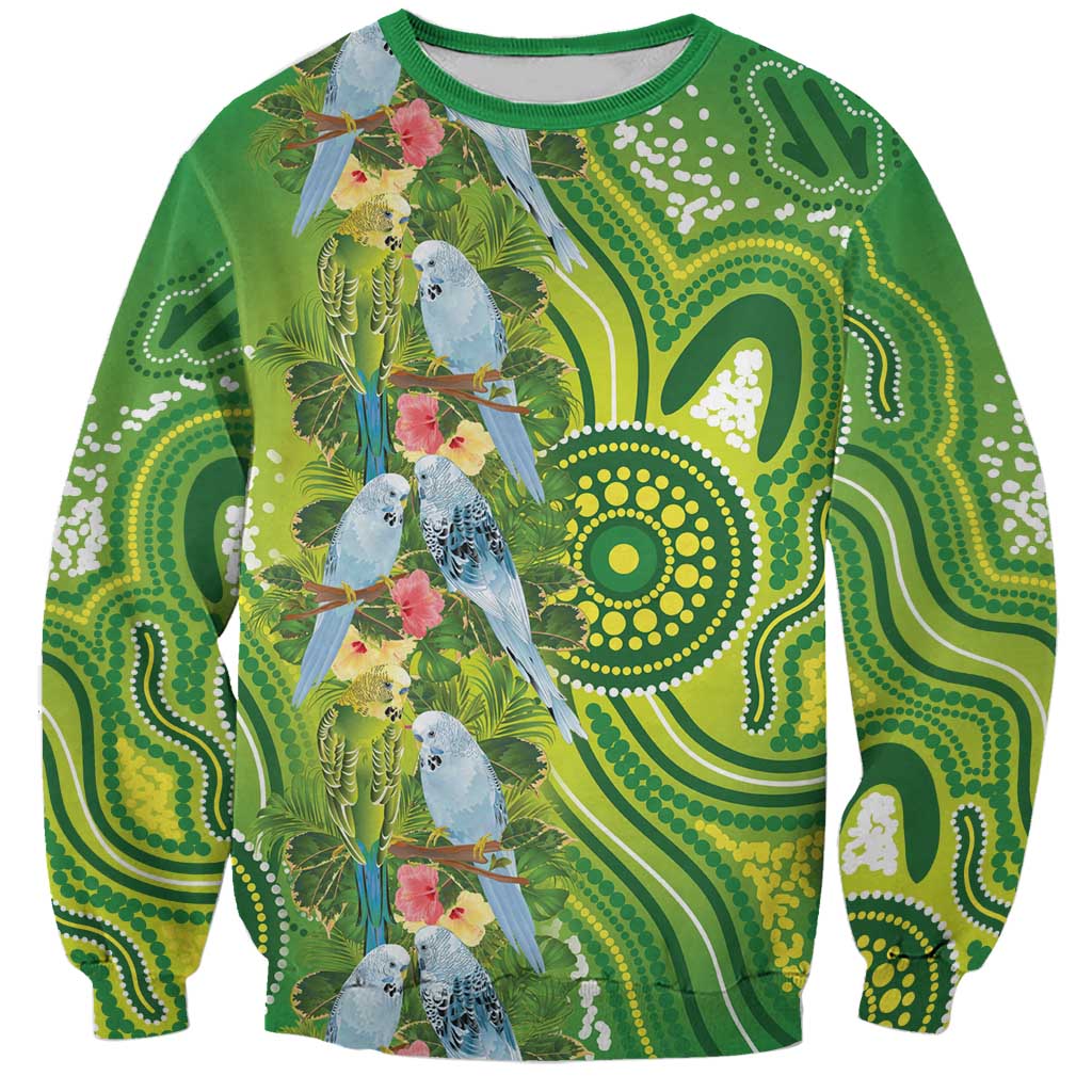 Budgerigar Australia Sweatshirt Aussie Common Parakeet Indigenous Art - Aussie Hoodie
