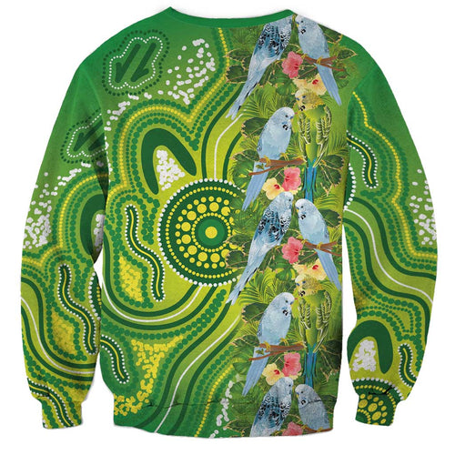 Budgerigar Australia Sweatshirt Aussie Common Parakeet Indigenous Art - Aussie Hoodie