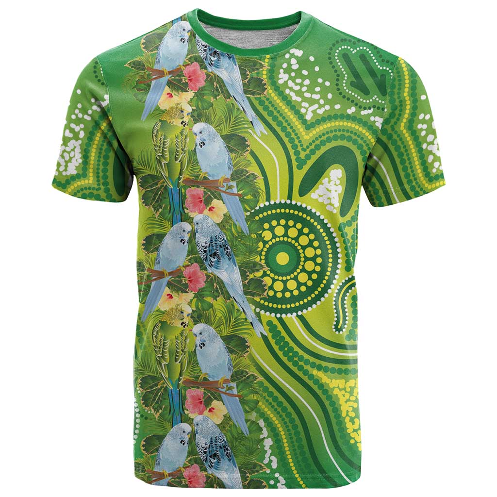 Budgerigar Australia T Shirt Aussie Common Parakeet Indigenous Art - Aussie Hoodie