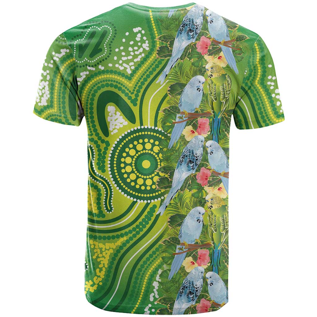 Budgerigar Australia T Shirt Aussie Common Parakeet Indigenous Art - Aussie Hoodie