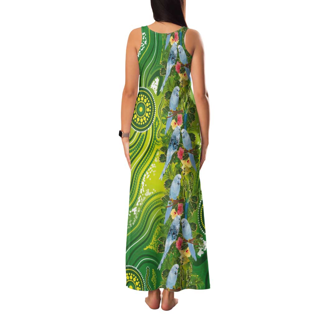 Budgerigar Australia Tank Maxi Dress Aussie Common Parakeet Indigenous Art - Aussie Hoodie