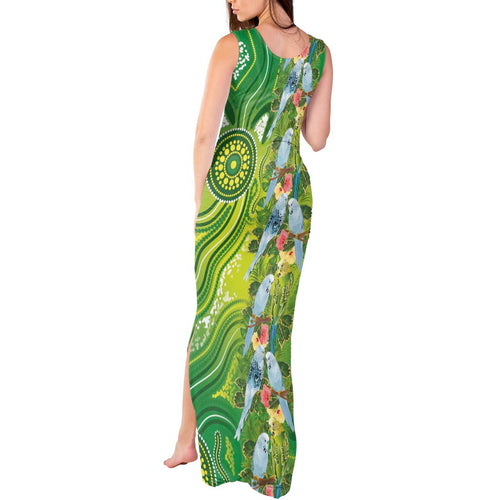 Budgerigar Australia Tank Maxi Dress Aussie Common Parakeet Indigenous Art - Aussie Hoodie
