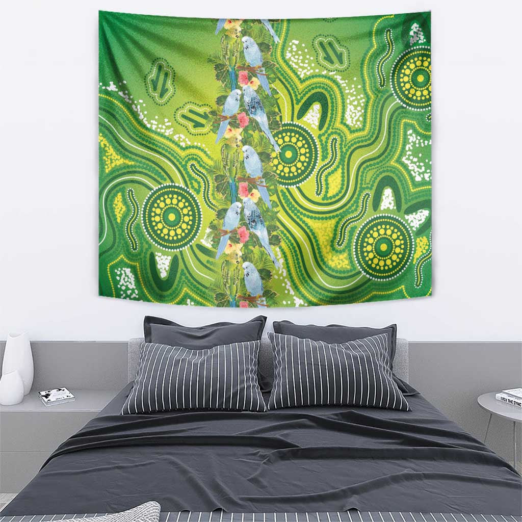 Budgerigar Australia Tapestry Aussie Common Parakeet Indigenous Art - Aussie Hoodie