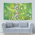 Budgerigar Australia Tapestry Aussie Common Parakeet Indigenous Art - Aussie Hoodie