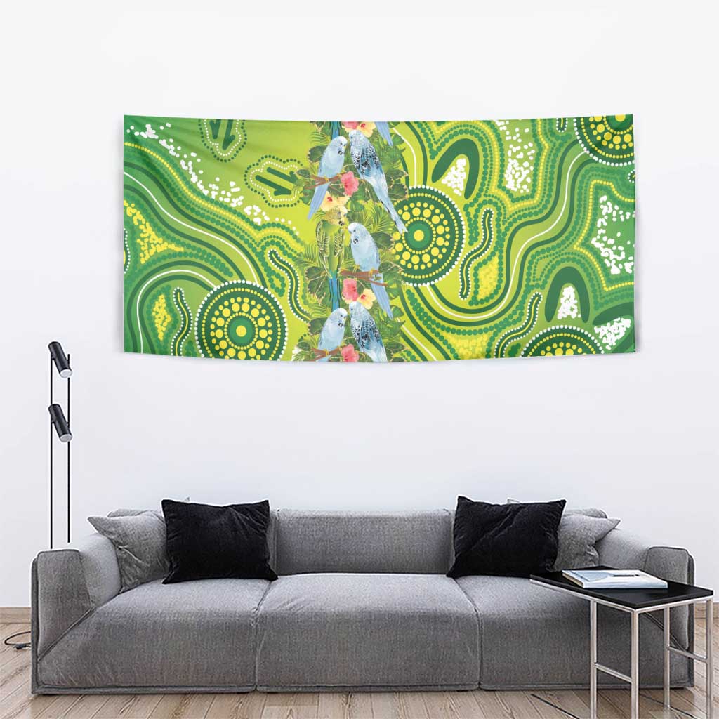 Budgerigar Australia Tapestry Aussie Common Parakeet Indigenous Art - Aussie Hoodie