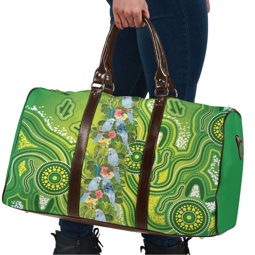 Budgerigar Australia Travel Bag Aussie Common Parakeet Indigenous Art - Aussie Hoodie