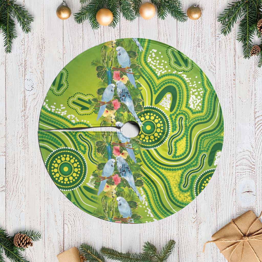 Budgerigar Australia Tree Skirt Aussie Common Parakeet Indigenous Art - Aussie Hoodie