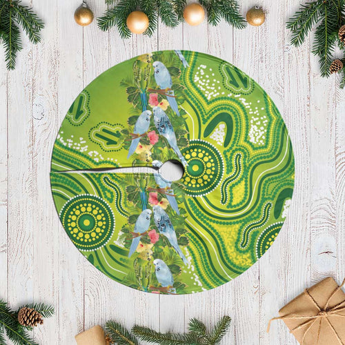 Budgerigar Australia Tree Skirt Aussie Common Parakeet Indigenous Art - Aussie Hoodie