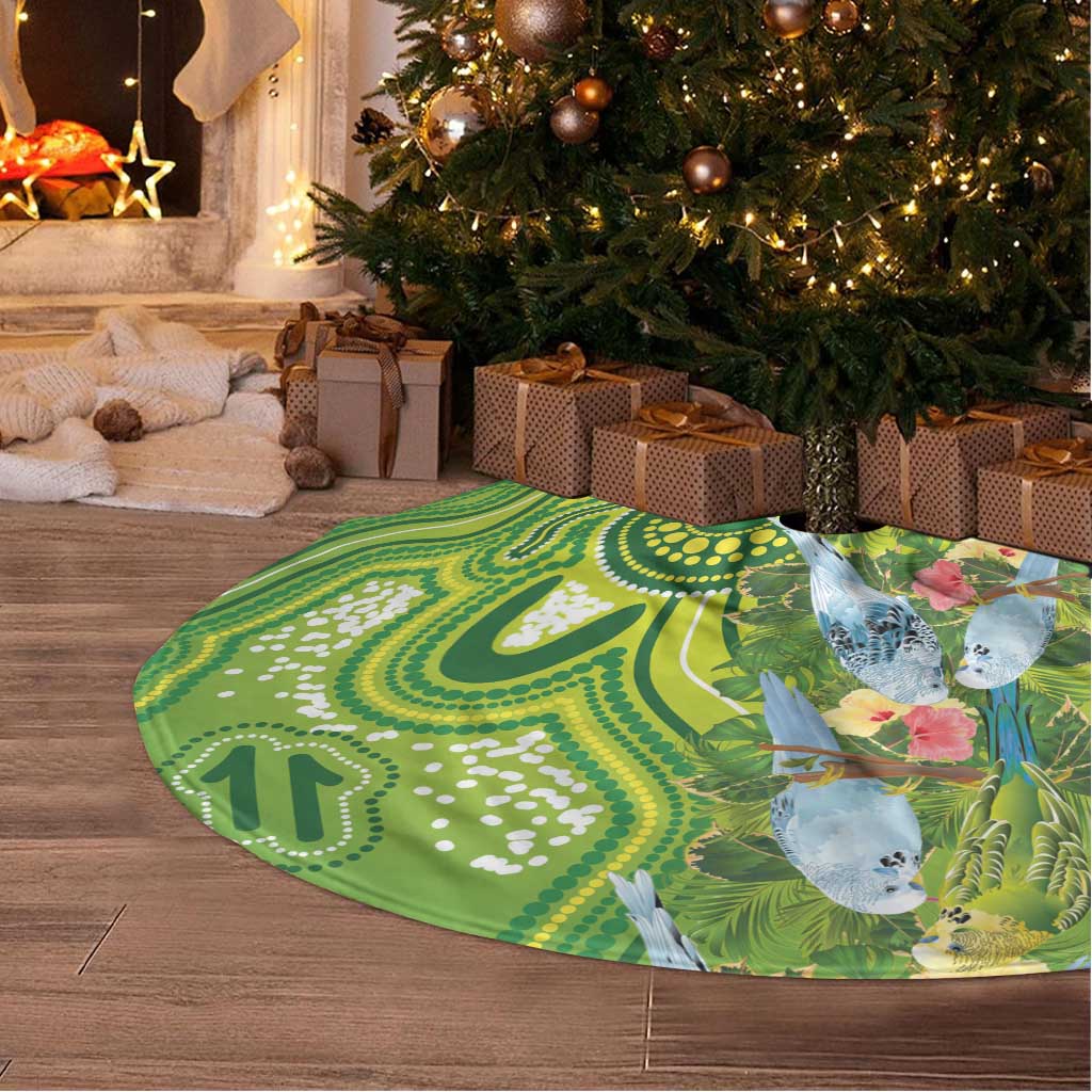 Budgerigar Australia Tree Skirt Aussie Common Parakeet Indigenous Art - Aussie Hoodie