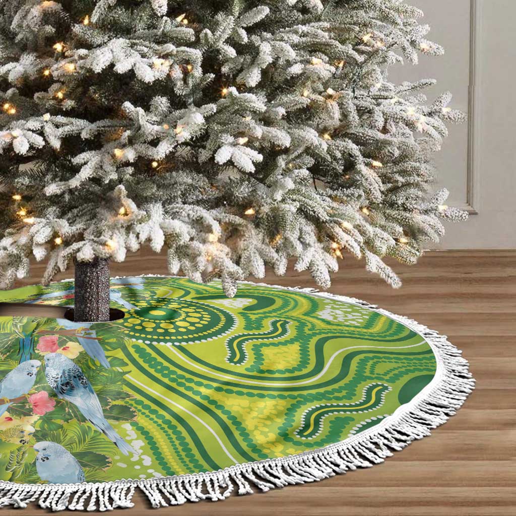Budgerigar Australia Tree Skirt Aussie Common Parakeet Indigenous Art - Aussie Hoodie