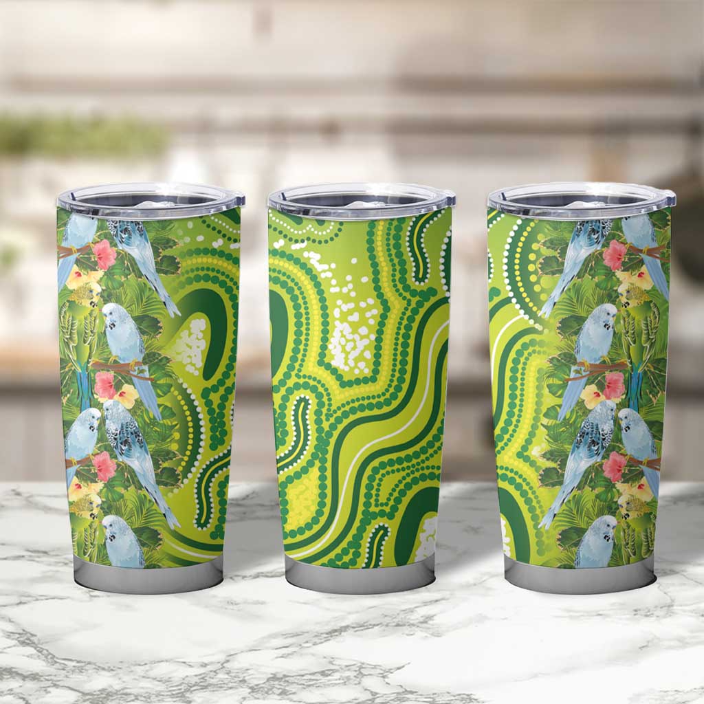 Budgerigar Australia Tumbler Cup Aussie Common Parakeet Indigenous Art - Aussie Hoodie