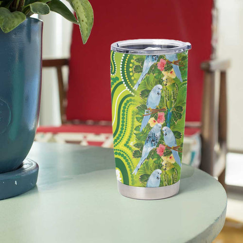 Budgerigar Australia Tumbler Cup Aussie Common Parakeet Indigenous Art - Aussie Hoodie