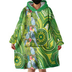 Budgerigar Australia Wearable Blanket Hoodie Aussie Common Parakeet Indigenous Art - Aussie Hoodie