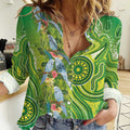 Budgerigar Australia Women Casual Shirt Aussie Common Parakeet Indigenous Art - Aussie Hoodie
