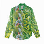 Budgerigar Australia Women Casual Shirt Aussie Common Parakeet Indigenous Art - Aussie Hoodie