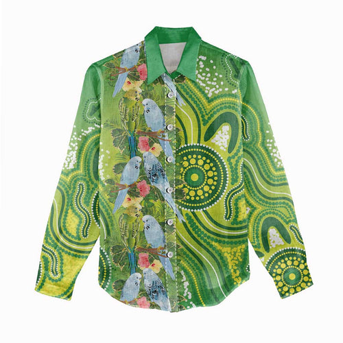 Budgerigar Australia Women Casual Shirt Aussie Common Parakeet Indigenous Art - Aussie Hoodie
